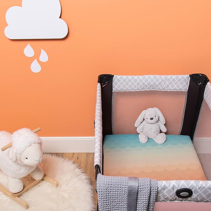 TotAha Premium Stretchy Pack N Play Playard Sheets | Mini Crib Sheets (2-Pack)-Hypoallergenic, Silky Comfort, AButtery Soft, Calming Effect, All-Season Jersey-Knit (Rainbow & Tie dye)