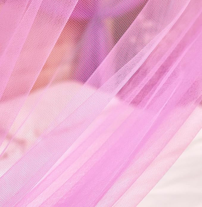 Mengersi 4 Corner Post Canopy Bed Curtains Twin Single to Twin XL Size Bed,Netting Curtains for Camping, Patio,Indoor Outdoor Net (80x40x80, Pink)