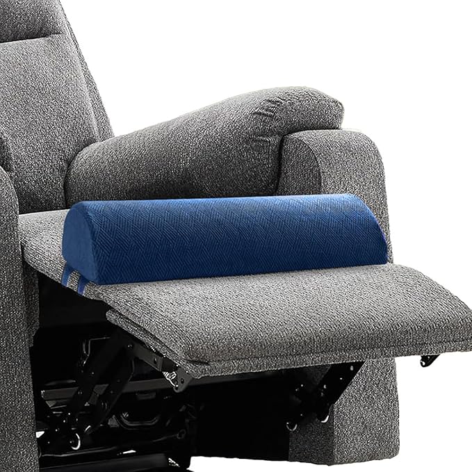 Recliner Leg Pillow Memory Foam Non-Slip Long Bolster Pillow for Legs, Knees, Lower Back and Head, Lumbar Support Pillow 23.6x8x4 Inch Navy