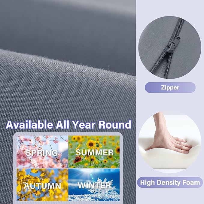 Vekkia Queen Size Bed Wedge Pillow for Headboard/Bed Wedge Gap Filler/Mattress Gap Filler/Wedge Pillow Headboard to Close The Gap (0-6") Between Your Headboard and Mattress, (Grey 60"x10"x7")