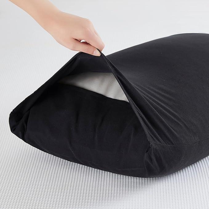 Travel Pillow Cases 14x20 Microfiber Black Pillow Covers Soft Comfortable Not Shrink Toddler Pillow Cases Set of 2 Envelope Style Pillowcases