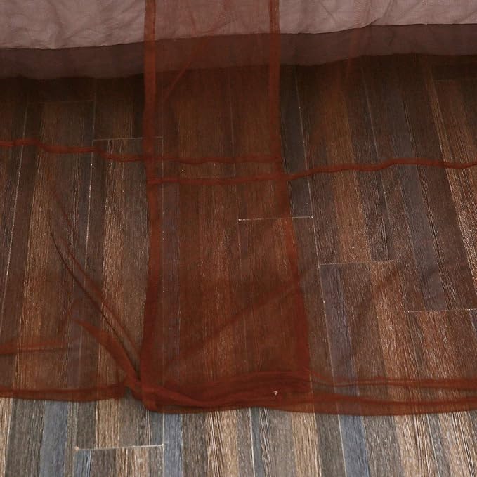 Mengersi Elegant Canopy Bed Curtains for Full Queen King Size Bed,Bed Canopy Mosquito Net Suitable for Indoor Outdoor Net (87x79x98“(Suggested for Full to King), Coffee)