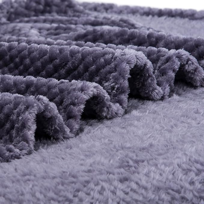 Fuzzy Blanket or Fluffy Blanket for Baby, Soft Warm Cozy Coral Fleece Toddler, Infant or Newborn Receiving Blanket for Crib, Stroller, Travel, Decorative(28Wx40L, Grape Purple)