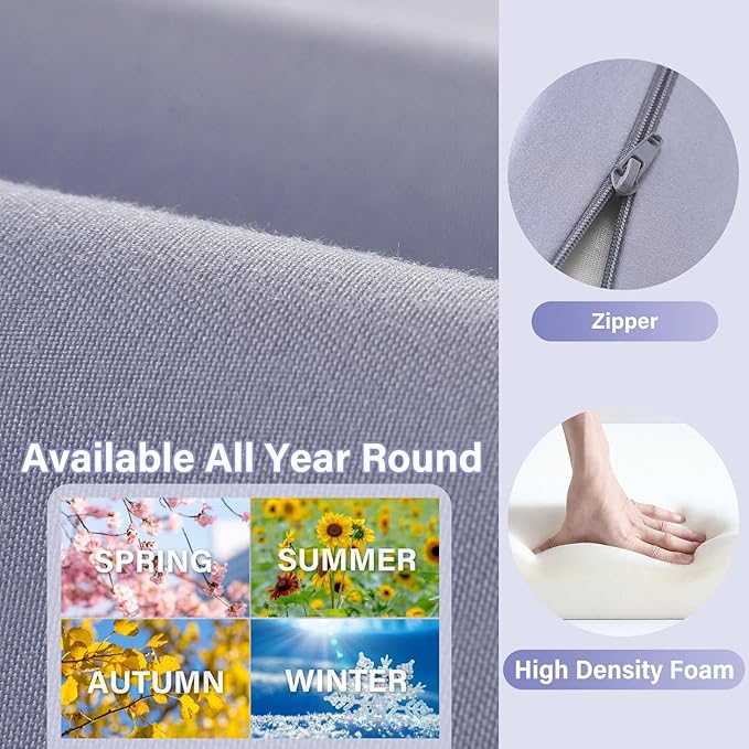 Vekkia King Size Bed Wedge Pillow for Headboard Gap, Mattress Gap Filler W/Big Pockets, Triangle Bloster Pillow, Bed Gap Filler to Close The Gap (0-6") Between Your Headboard and Mattress, Light Grey