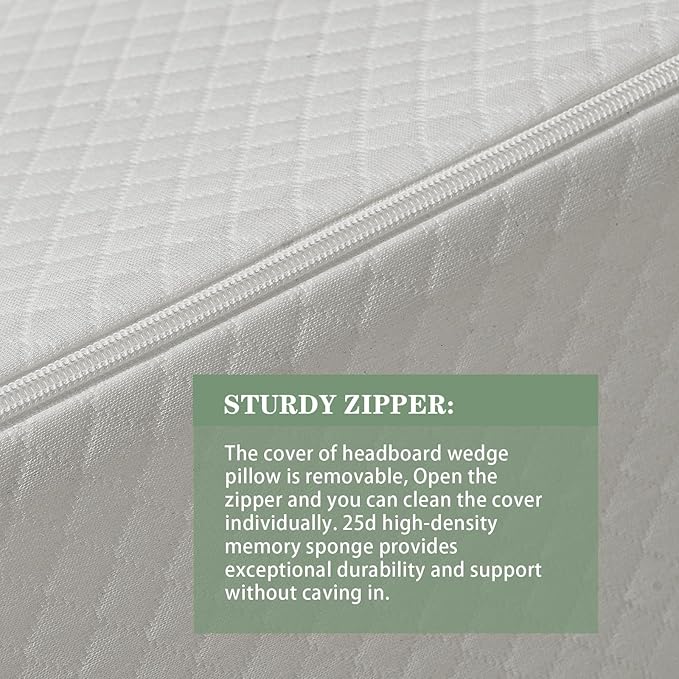 Twin Size Bed Wedge Pillow - for Headboard Gap/Headboard Pillow/Mattress Wedge /Bed Gap Filler (39"x10"x6") - Bloster Triangle Pillow for Sleeping To Fill Gap (0-8") Between Headboard and Mattress