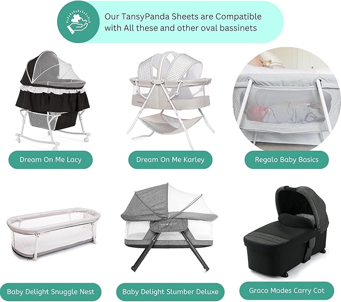 Bassinet Sheets for Dream On Me Karley, Plus, Lacy, Small Regalo Basics, Baby Delight Slumber, Snuggle Nest, Graco Carry Cot, 3 Pack, 16 x 32, Ultra Soft, Unisex Boys Girls, Gray (Woodland Rainbow)