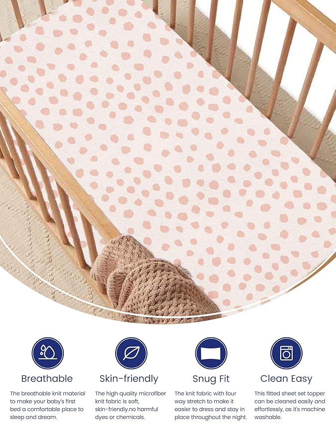 TotAha Premium Stretchy Crib Sheets (2-Pack)-Hypoallergenic, Silky Comfort, Buttery Soft, Calming Effect, All-Season Jersey-Knit Sheets, 9'' Extra Deep Pocket