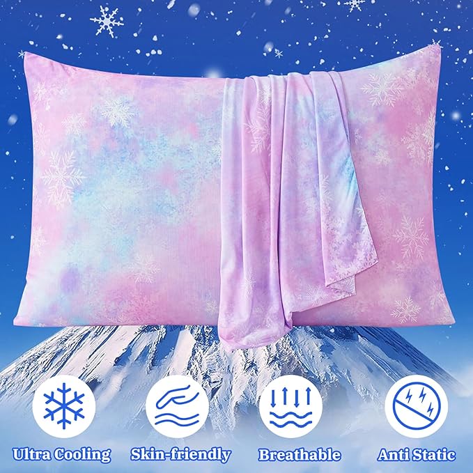 Cooling Pillow Cases for Hot Sleepers - Double Side Arc-Chill Q-Max>0.5 Cooling Fiber Cool Pillow Cases 2 Pack - Breathable Soft Cold Pillow Cases with Hidden Zipper (20" x 30")
