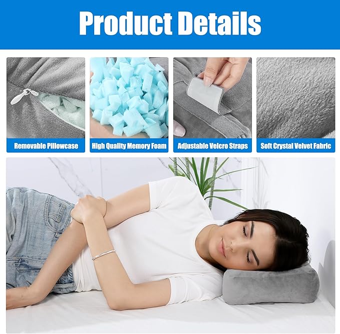 BALAPET Ear Pillow，Ear Piercing Pillow for Side Sleepers with Adjustable Ear Holes， Memory Foam Comfort Side Sleeper Pillow for Ear Pain, Earplugs, and Headphone，Ear Guard Pillow