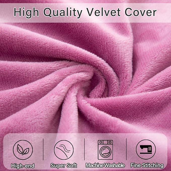 Body Pillow Cover, 20x54 Inches Body Pillow Case Cover with Zipper, Soft Fuzzy Velvet Long Pillow Pillowcase, Purple