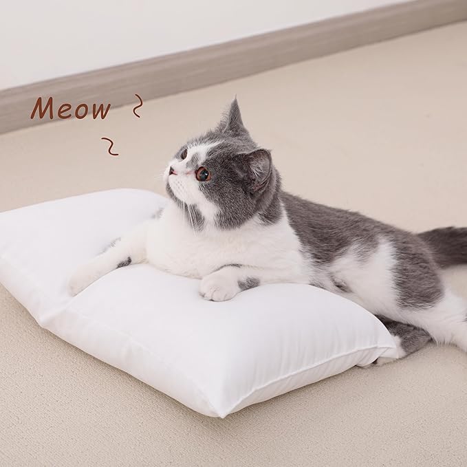 NTBAY Tiny Pillows, Down Alternative 7"x11" Microfiber Mini Pillows for Travel, Pets, Soft Machine Washable Small Pillows for Neck, Wrist, Lumbar and Knee, White