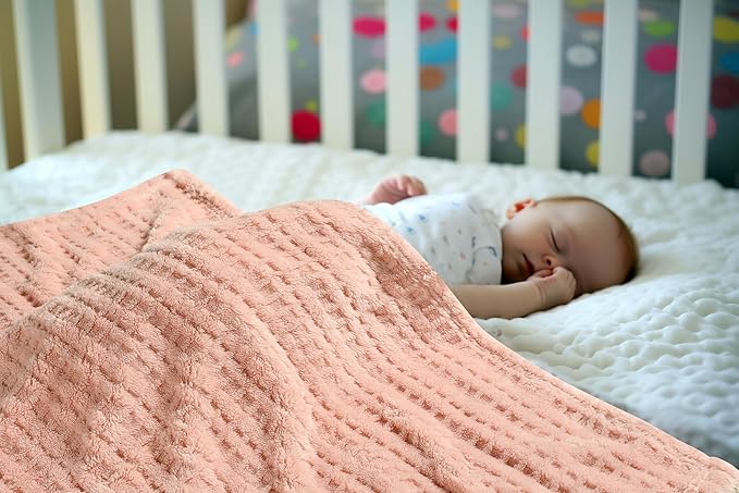 Sherpa Baby Blanket for Girls Toddlers Fleece Fluffy Fuzzy Blanket for Baby,Soft Warm Cozy Fleece Blanket,Receiving Blanket for Infant Newborn (pink, 30 * 40, waffle)
