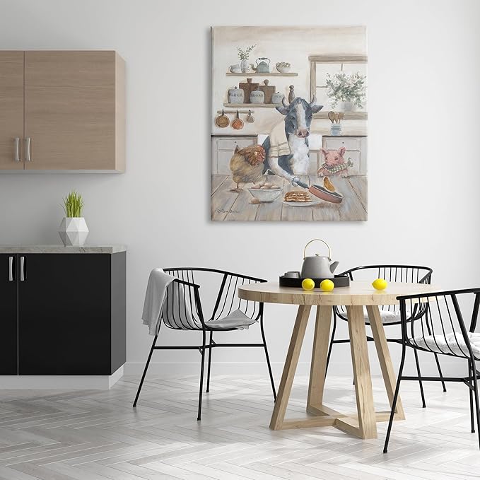 Stupell Industries Farm Animals in Kitchen Canvas Wall Art Design by Pam Britton