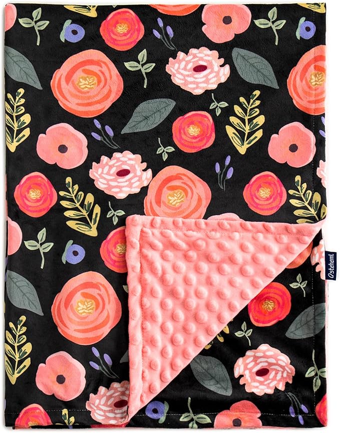 Baby Blanket for Boys Girls Super Soft Blanket,Fluffy Warm Lightweight Baby Receiving Blankets,Double Layer with Dotted Backing for Toddler NurseryQSTEHEML Baby Blankets (Flower, 30*40inch)