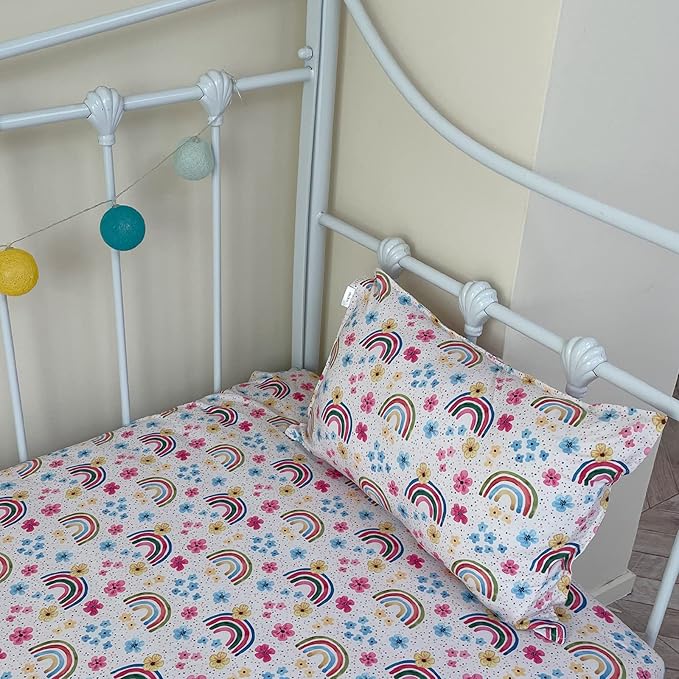 ALVABABY Toddler Pillow Cover Fits 13 x 18,12x 16 Kids Pillow 2 Pack Stretchy Soft Baby Pillow Cover Envelope Kids Pillowcases for Boys Girls Rainbow 2TPE03