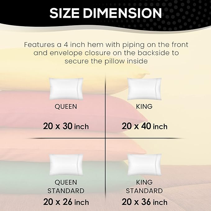 Utopia Bedding Standard Pillow Cases - 2 Pack - Envelope Closure - Soft Brushed Microfiber Fabric - Shrinkage and Fade Resistant Pillow Covers 20 X 26 Inches (Standard, White)