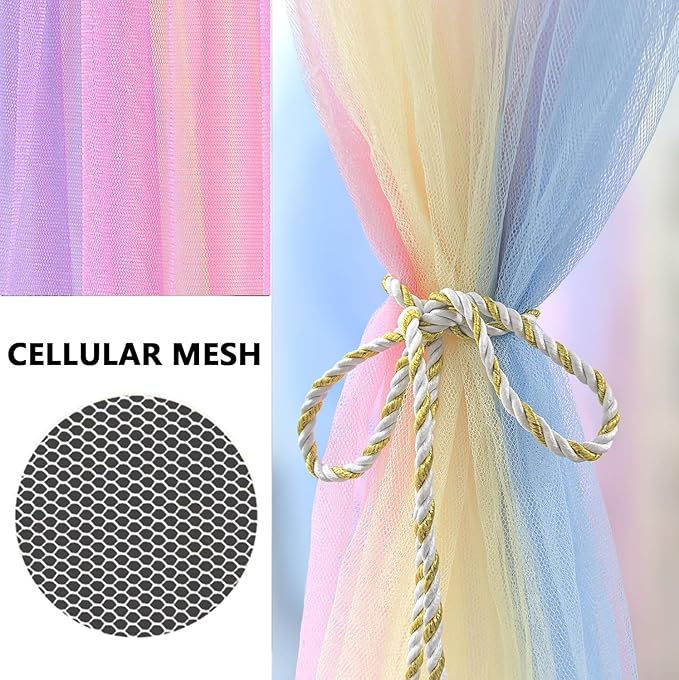 Curtains Bed Canopy Rainbow Mosquito Net for Bed Canopy Four Corner Post Elegant Mosquito Net Set, Stick Hook &Profession Rope for net, Screen Netting Canopy Curtains, Full/Queen/King