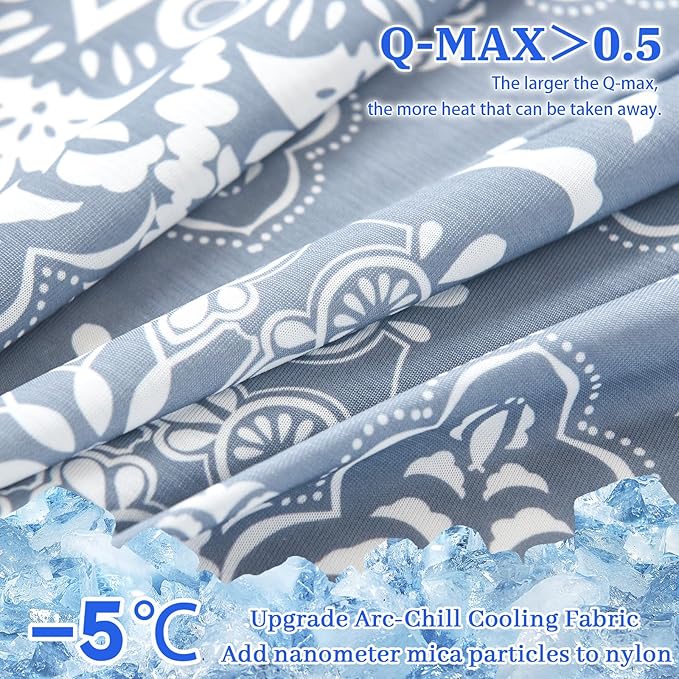 Cooling Pillow Cases for Hot Sleepers - Double Side Arc-Chill Q-Max>0.5 Cooling Fiber Cool Pillow Cases 2 Pack - Breathable Soft Cold Pillow Cases with Hidden Zipper (20" x 26")