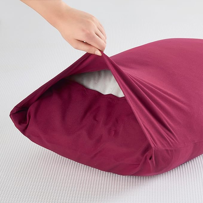 Toddler Pillow Cases Set of 2 Microfiber Travel Pillow Cases 14x20 Wine Red Pillow Covers Small Pillowcase Envelope Style