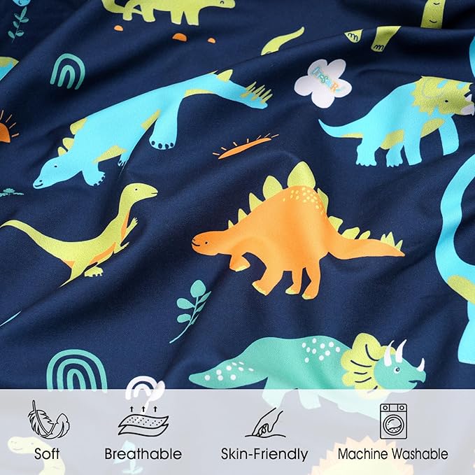 PHF Soft Bassinet Sheet Set, 2 Pack Silky Comfy Breathable Cradle Sheets for Baby Boys Girls, Univeral Fit for Most Oval Rectangle Cradle and Bassinet Mattress/Pad, Dinosaur