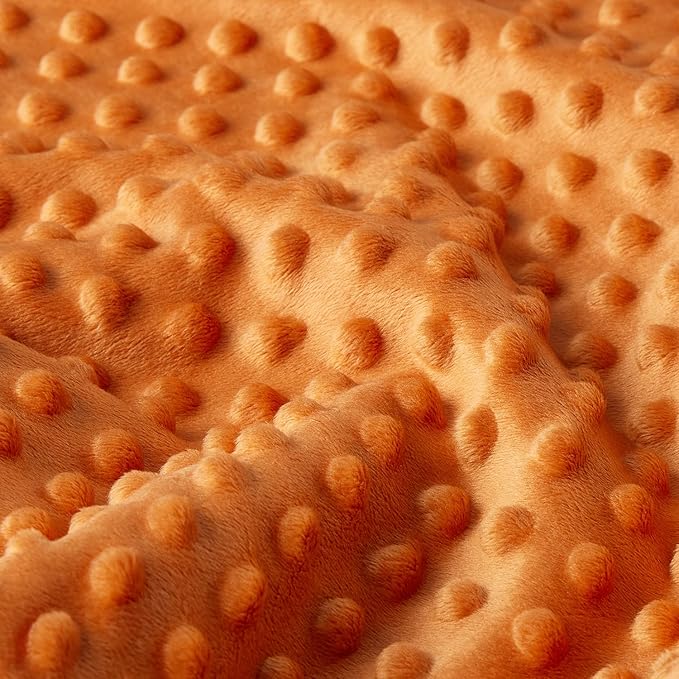 DaysU Silky Micro Soft Plush Baby Blankets Unisex with Print Animal Pattern and Soothing Raised Dots, Double Layer Bed Throws for Baby Crib, Fox, Orange, 30x40 Inches