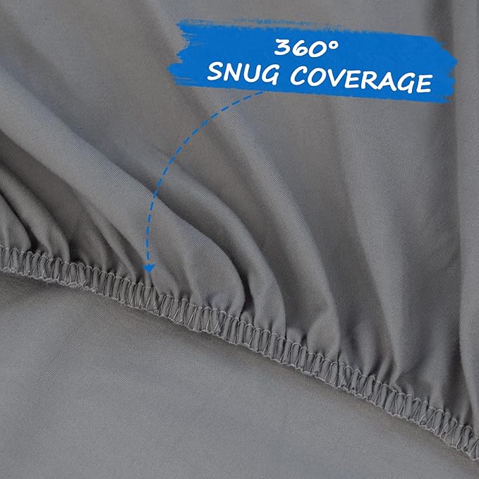 Bassinet Sheet Set 2 Pack Fitted Sheets for Baby Boy, Universal Microfiber Soft Cradle Sheets for Oval Rectangle and Hourglass Bassinet Mattress, Grey and Navy