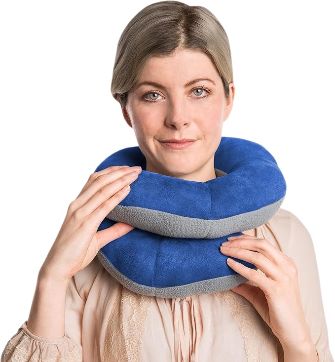 Travelon Deluxe Wrap-n-Rest Pillow, Cobalt/Gray