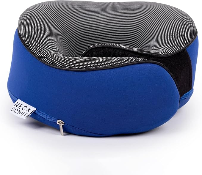 Neck Pillows for Travel - Airplane Pillow – Memory Foam for Kids & Adults – Travel Neck Pillow & Airplane Travel Essentials & Travel Must Haves with Carry Bag (Navy Blue)
