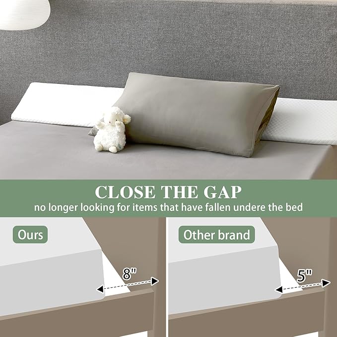 King Size Bed Wedge Pillow - for Headboard Gap/Headboard Pillow/Mattress Wedge /Bed Gap Filler (76"x10"x6") - Bloster Triangle Pillow for Sleeping To Fill Gap (0-8") Between Headboard and Mattress