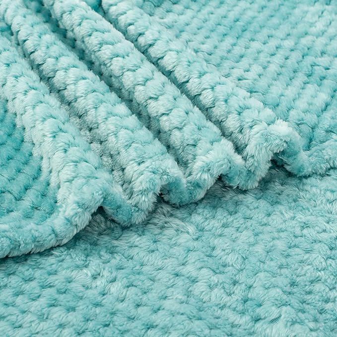 Fuzzy Blanket or Fluffy Blanket for Baby Girl or boy, Soft Warm Cozy Coral Fleece Toddler, Infant or Newborn Receiving Blanket for Crib, Stroller, Travel, Decorative (40Wx60L, M-Blue Bell)
