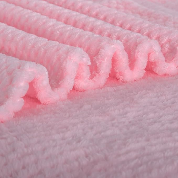 Fuzzy Blanket or Fluffy Blanket for Baby, Soft Warm Cozy Coral Fleece Toddler, Infant or Newborn Receiving Blanket for Crib, Stroller, Travel, Decorative (28Wx40L, XS-Baby Pink)