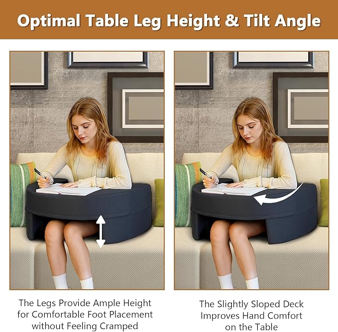 Reading Pillow for Gaming Extra Large, Wide Lap Desk Pillow for Adult Reading, Arm Rest Memory Foam Cushion Pillow for Working, Playing, Steam Deck Switch/Sitting in Bed Floor Couch Sofa (Grey)