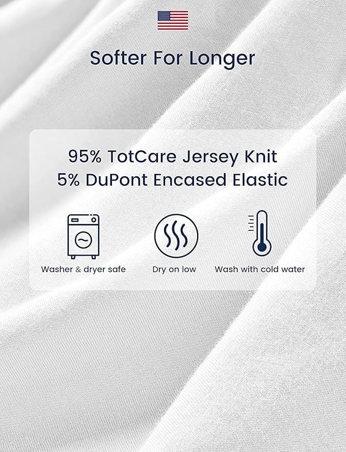 TotAha Premium Soft Pack n Play Sheets, Super Stretchy Jersey Knit Mini Crib Sheets Fitted, Silky Comfort Pack and Play Mattress Sheets, 2 Pack (Rainbow)