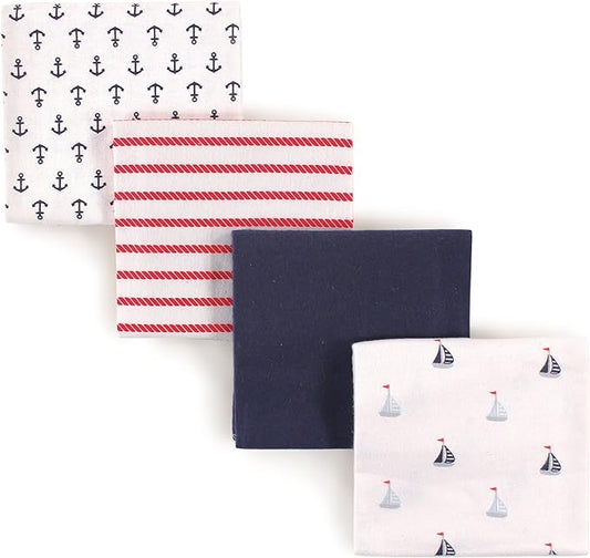 Luvable Friends Unisex Baby Cotton Flannel Receiving Blankets, Sailboat, One Size
