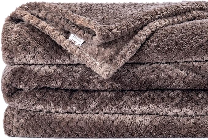 Fuzzy Throw Blanket, Plush Fleece Blankets for adults, Toddler, boys and Girls, Warm Soft Blankets and Throws for Bed, Couch, Sofa, Travel and Outdoor, Camping (Full Twin(70"x80"), XL2-Eagle Grey)