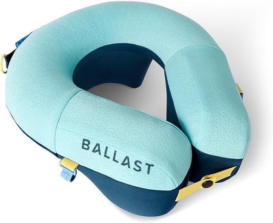 Ballast Travel Pillow PRO - Neck Pillow for Airplane, Beach Pillow, Enjoy Comfort Wherever You Go (Tropical Blue)
