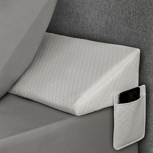 Twin Size Bed Wedge Pillow - for Headboard Gap/Headboard Pillow/Mattress Wedge /Bed Gap Filler (39"x10"x6") - Bloster Triangle Pillow for Sleeping To Fill Gap (0-8") Between Headboard and Mattress