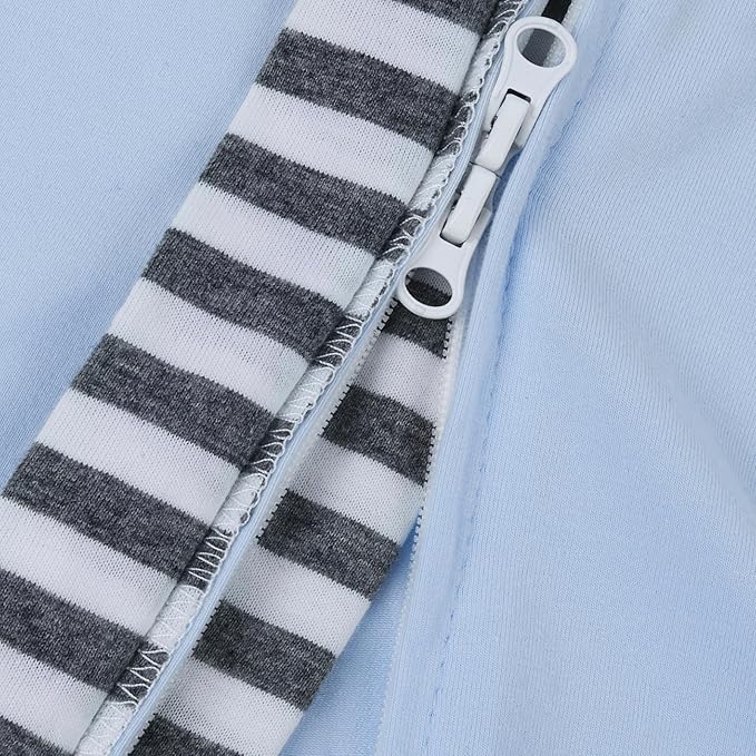 Baby Blanket Sack with Arms Free Design,Transition to Arms Free Wearable for Newborn Girl and Boy, Large 6-9Months, Blue Color