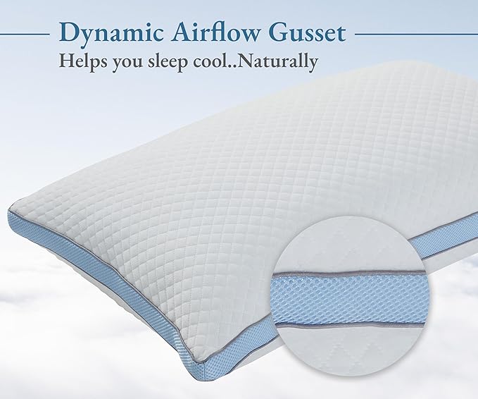 California Design Den Luxury Queen Size Pillow - Adjustable Loft Memory Foam - Soft Down Alternative - Cooling Luxury Hotel Pillows for Back, Stomach or Side Sleepers - Medium Soft, CertiPUR-US