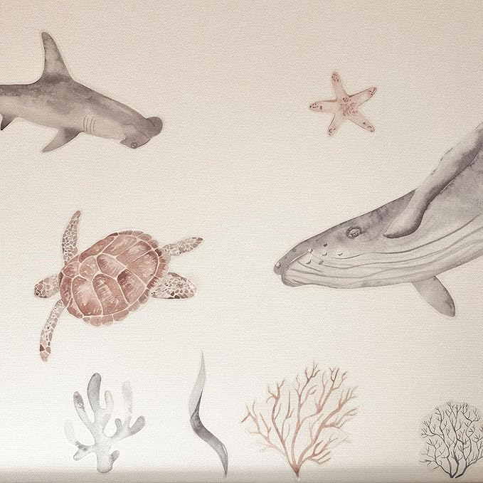 Removable Ocean Wall Stickers, Ocean Themed, Bathroom, Baby Room Sticker, Sea Animals, Removable Wall Stickers, for Baby Bedroom, Bathroom Decor