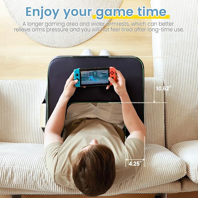 Reading Pillow for Gaming,Lap Desk Pillow for Laptop，Arm Rest Pillow for Reading, Working, Crocheting, Playing Steam Deck Switch or Sitting in Bed,Sofa