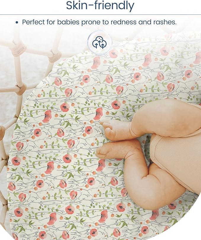 Bassinet Sheets for Baby Boy Girl, TotBasic Buttery Soft Universal Bassinet Fitted Sheet, Compatible with Halo, Mika Micky, Baby Delight, Dream On Me, Maxi COSI & More Bassinet Mattress