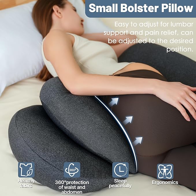 Pregnancy Pillow - Maternity Pillow for Pregnant Women, Pregnancy Body Pillow with Adjustable and Removable Cooling Cover, Support for Back, Legs, and Belly of Pregnant Women