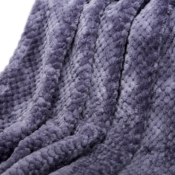 Fuzzy Blanket or Fluffy Blanket for Baby Girl or boy, Soft Warm Cozy Coral Fleece Toddler, Infant or Newborn Receiving Blanket for Crib, Stroller, Travel, Decorative (40Wx60L, M-Grape Purple)