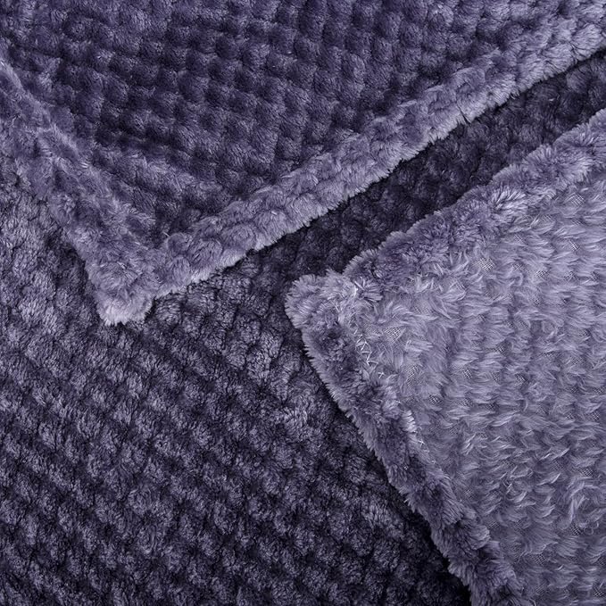 Fuzzy Blanket or Fluffy Blanket for Baby Girl or boy, Soft Warm Cozy Coral Fleece Toddler, Infant or Newborn Receiving Blanket for Crib, Stroller, Travel, Decorative (40Wx60L, M-Grape Purple)