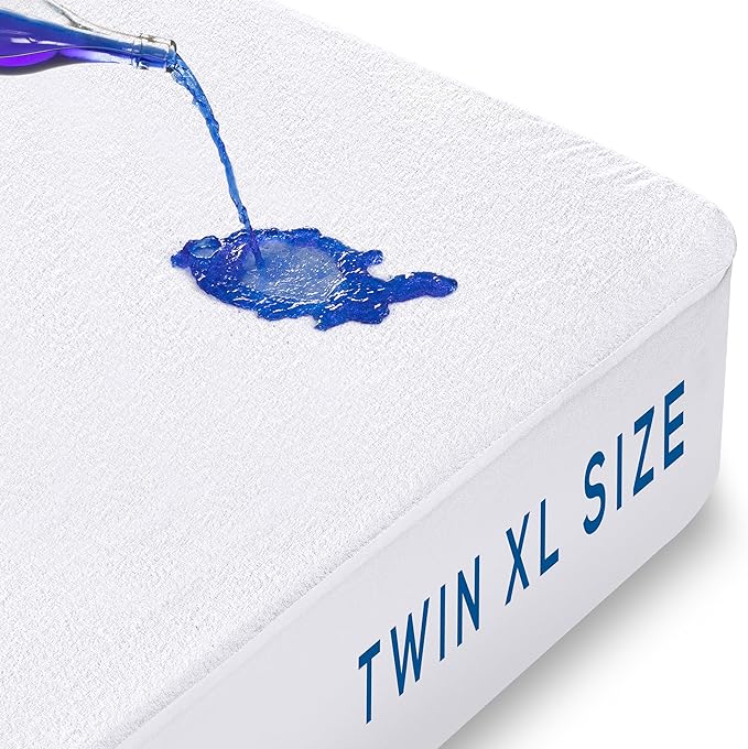 Utopia Bedding Waterproof Mattress Protector Twin XL Size, Premium Terry Mattress Cover 200 GSM, Breathable, Fitted Style with Stretchable Pockets (White)