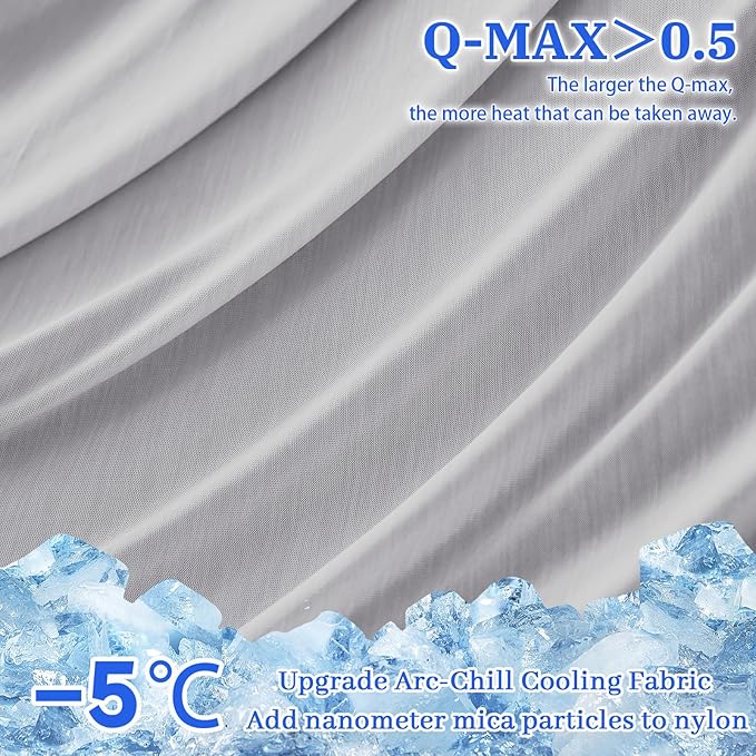 Cooling Pillow Cases for Hot Sleepers - Double Side Arc-Chill Q-Max>0.5 Cooling Fiber Cool Pillow Cases 2 Pack - Breathable Soft Cold Pillow Cases with Hidden Zipper (Light Grey, 20" x 36")