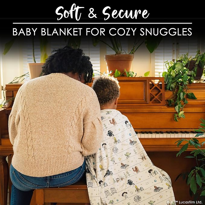 Milk Snob Star Wars Precious Padawans Baby Boy and Girl Swaddle Blanket, Soft Receiving, Security Bed and Play Blanket, Toddler and Infant Baby Bedding Registry and Shower Gifts, Newborn Essentials