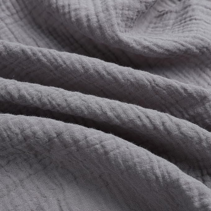 Muslin Bassinet Sheets 30"x 16" Compatible with Fisher-Price Soothing Motions and Dream On Me Lacy Baby Bassinet, 2 Pack 100% Cotton, White and Grey