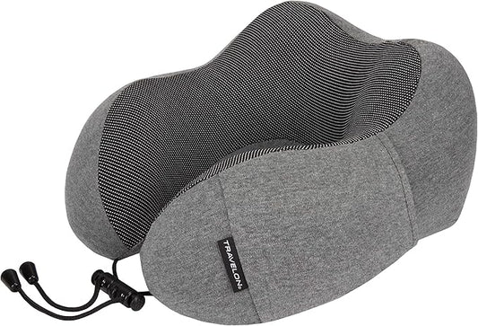 Travelon Contoured Memory Foam Travel Pillow, Charcoal, One Size